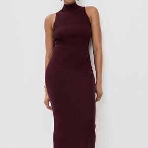 Sablyn Sleeveless Mock Neck Fitted Dress, Size Small